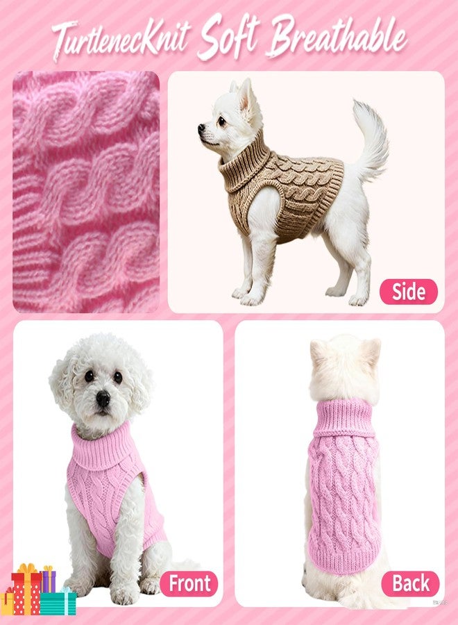 Adboros 6 Pack Warm Small Dog Sweater Puppy Small Medium Warm Cloth in Winter Cable Knitwear Pet Cat Turtleneck Knitted Sweaters Cold Weather for Boy Girl Pet Chihuahua Doggie, Six Colors (L) - Image 4